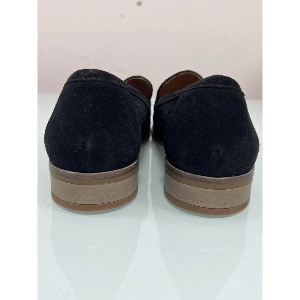 Clarks Collection Women's Size 8‎ Black Suede Loafers Slip On Comfort Shoes